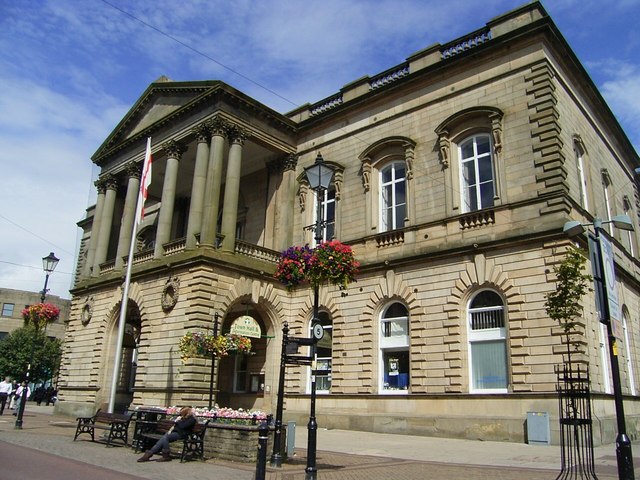 Accrington Town Hall on a sunny day
