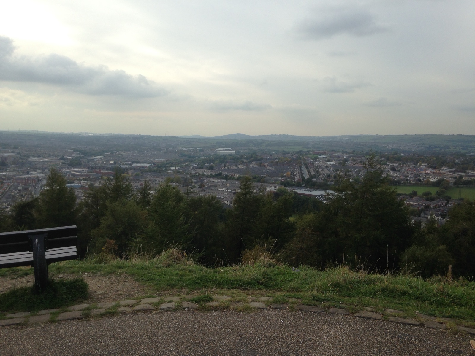 The view over Accrington and the Hyndburn valley from the Coppice